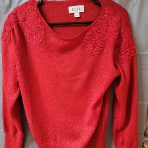 ELLE sweater long sleeve red colorsize s expands